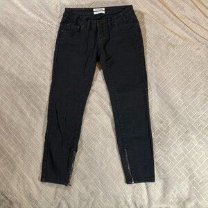 One X OneTeaspoon Womens 24 Denim Jeans Black Skinny Ankle Zip Low Rise Stretch